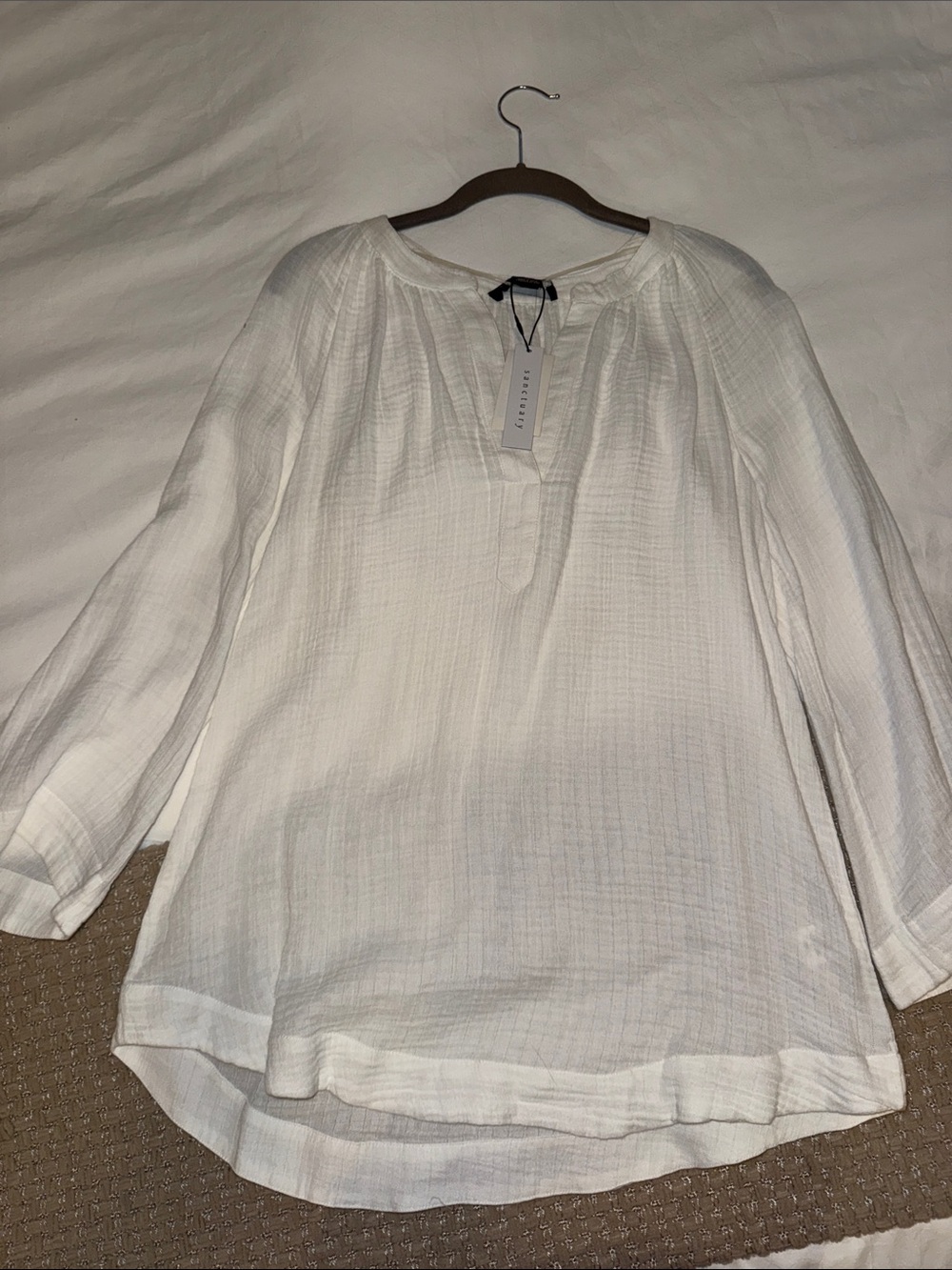 Sanctuary White Lightweight Peasant Tunic